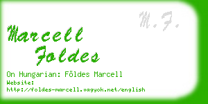 marcell foldes business card