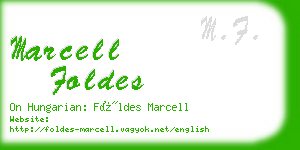 marcell foldes business card